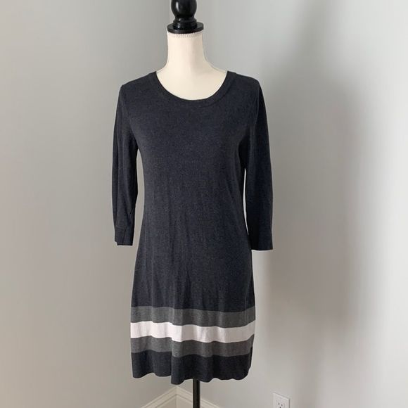 Banana Republic Factory crew neck sweater dress 3/4 sleeve - Picture 1 of 8
